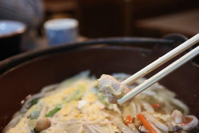 うどんに入っていた鶏肉